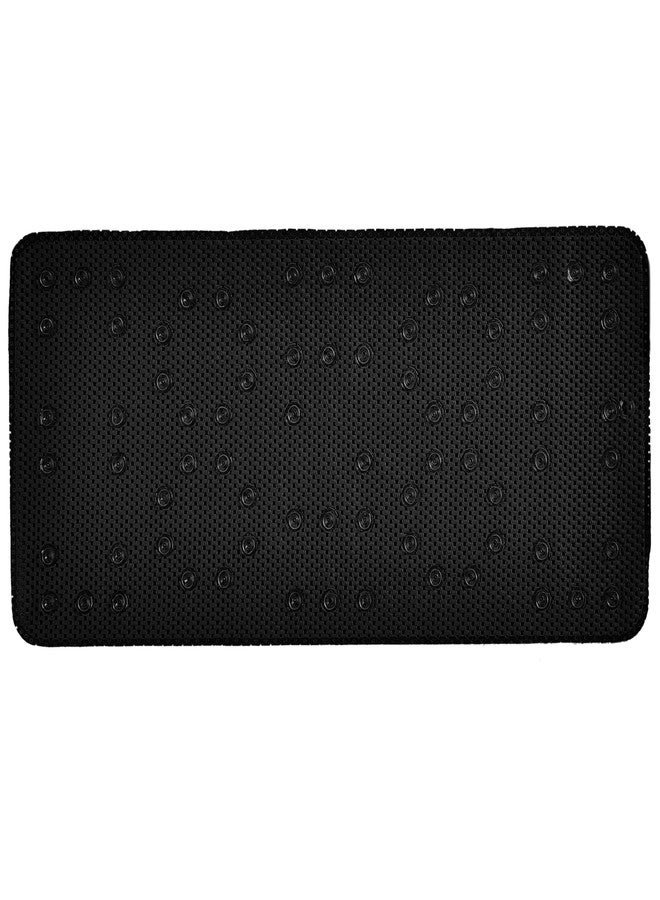 Bath Bliss Bath Mat | Extra Long | Self Draining | Soft Cushioned | Bathroom Tub Accessories | Anti-Slip Backing | Black - Image 1