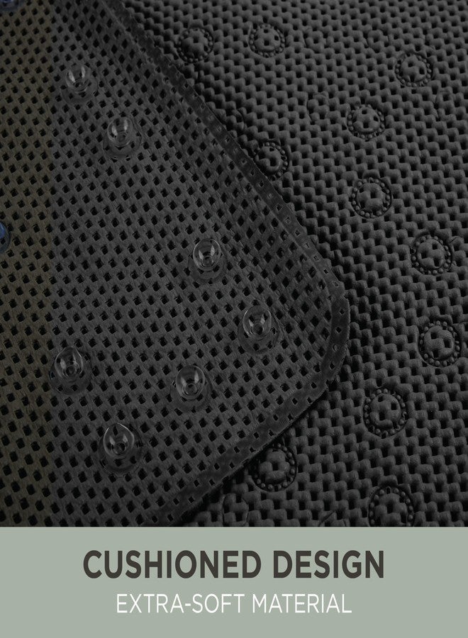 Bath Bliss Bath Mat | Extra Long | Self Draining | Soft Cushioned | Bathroom Tub Accessories | Anti-Slip Backing | Black - Image 4