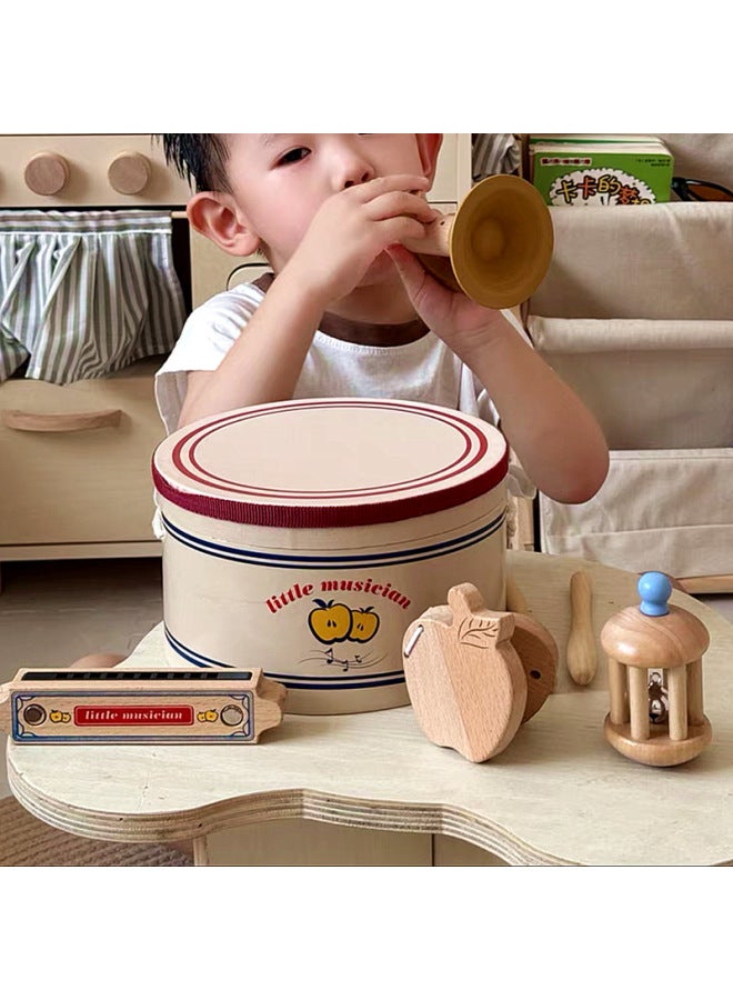 Export To Denmark Children's Wooden Percussion Instruments Toys Kindergarten Orff Music Teaching Aware-Color:2 Wooden Boxes Orff Musical Instruments 0.96kg  - Image 2