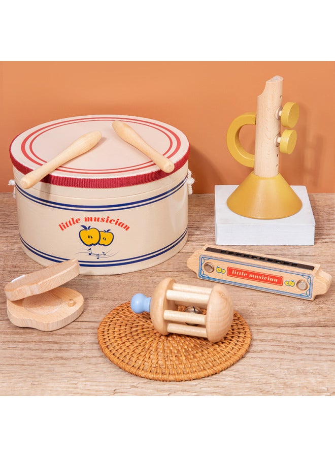 Export To Denmark Children's Wooden Percussion Instruments Toys Kindergarten Orff Music Teaching Aware-Color:2 Wooden Boxes Orff Musical Instruments 0.96kg  - Image 4