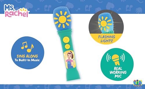 eKids Ms Rachel Microphone Toy for Toddlers with Built-in Music and Lights, Designed for Fans of Ms Rachel Toys - Image 2