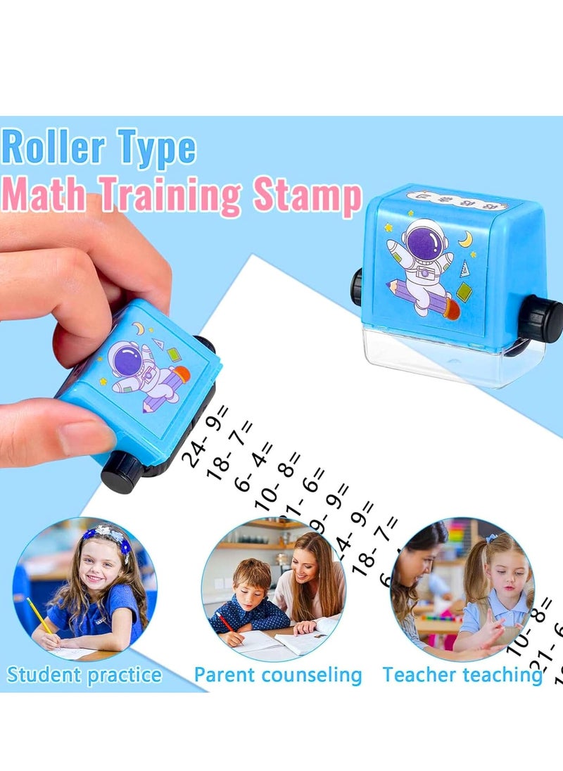 MAGIC VAULT 4Pcs Digital Teaching Roller Stamps  Addition, Subtraction, Multiplication, Division  Reusable Math Practice Toy for Kids  Educational Calculation Stamps for Math Learning  - Image 4