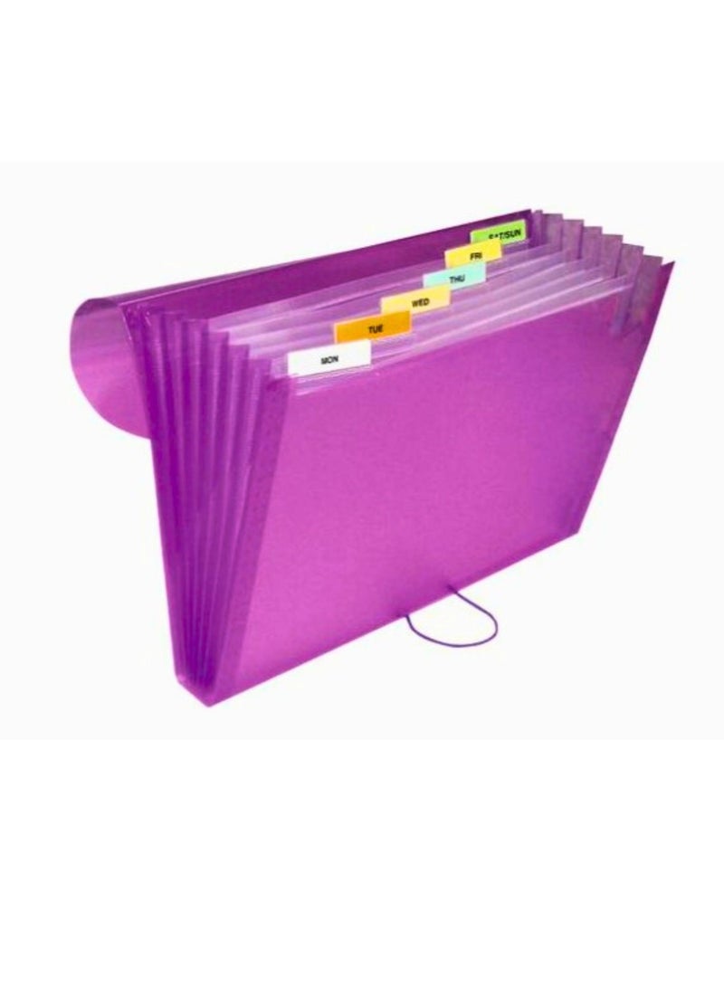 Generic A5 Expanding File Folder 13 Pockets Wallet Folder Receipts Envelope Small Accordion Folder Documents Pockets Filing Bag with Dividers Assorted Color  - Image 2