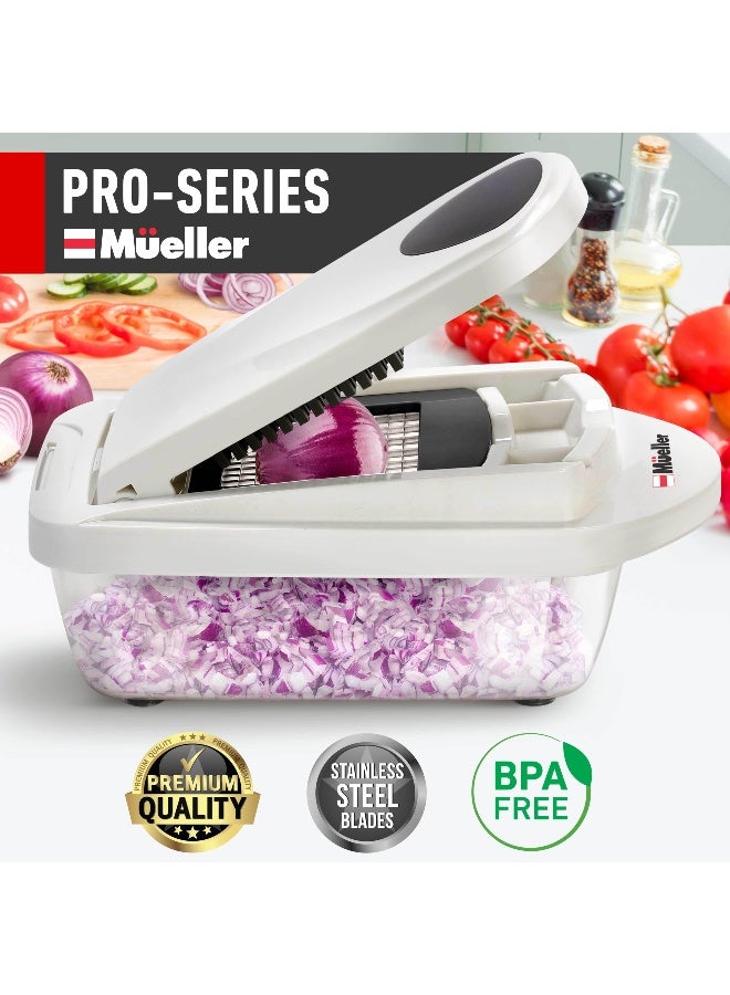 Mueller ProSeries 10in1 8 Blade Vegetable Chopper Onion Mincer Cutter Dicer Egg Slicer with Container French Fry Cutter Potatoe Slicer Home Essentials  Kitchen Gadgets Salad Chopper - Image 2