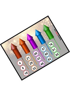 TambolaTickets.com TambolaTicketscomDifferent Color Rockets Patake Diwali Theme tambola Tickets Bingo housie lotto Printed on Hard Sheet Big Size Tickets 24 Cards 