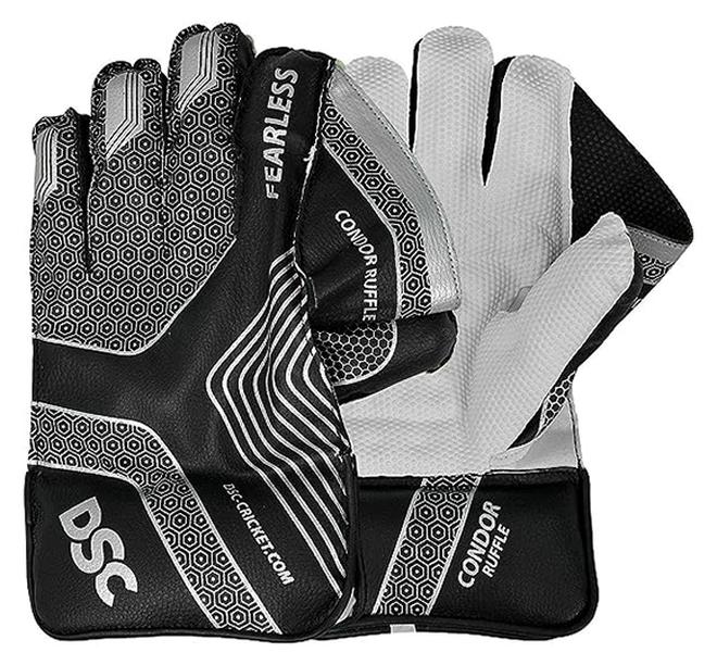 DSC Condor Ruffle Leather Cricket Wicket Keeping Gloves | High-Grip Wicket Keeper Gloves | Superior tching & Flexibility | Comfortable & Durable Design - Image 1