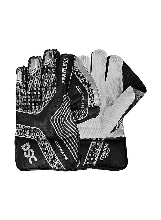 DSC Condor Ruffle Leather Cricket Wicket Keeping Gloves | High-Grip Wicket Keeper Gloves | Superior Catching & Flexibility | Comfortable & Durable Design - Image 1