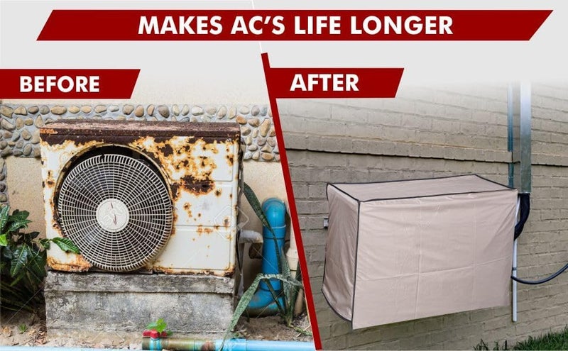 Da Anushi Split AC Cover Outdoor Unit for 1.5 Ton Capacity AC, All Weather Cover/Dustproof/Water Resistant (Maroon, Brown) - Image 5