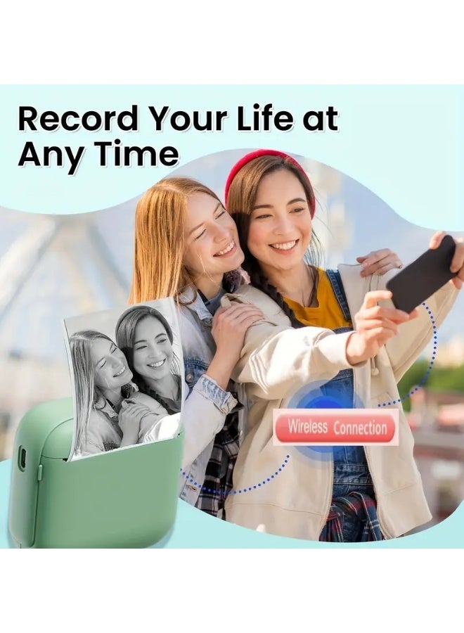طابعة صغيرة، طابعة ورق حراري، طابعة جيب، طباعة فورية، لاسلكية، متوافقة مع أجهزة IOS / Android، تستخدم لملصقات الصور، المذكرات، أوراق الاختبارات، الإجابات الخاطئة، المجوهرات، ملصقات النقش، الرسومات، عيد الهالوين، عيد الشكر، رمضان، الدراسة، اليوميات، هدايا عيد الميلاد - Image 4