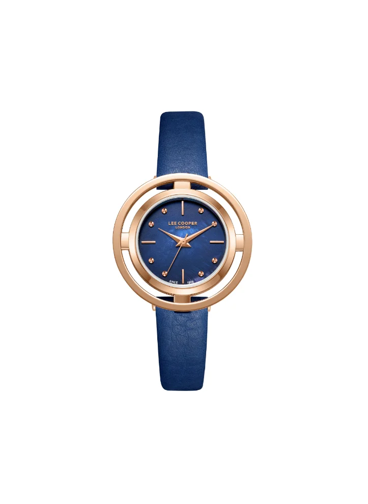 Lee Cooper LEE COOPER LC08034.499 Women's Analog Display Watch & Leather Strap Dark Blue