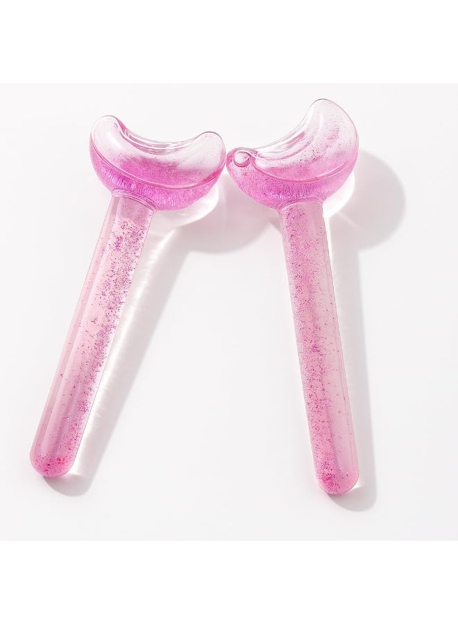 كرات الثلج لتبريد وتدليك الوجه – أداة جمال مبتكرة للعناية بالبشرة، تقلل الانتفاخ والهالات، تحفز إنتاج الكولاجين وتمنح نضارة فورية، تصميم هلال وردي فاخر - Image 1