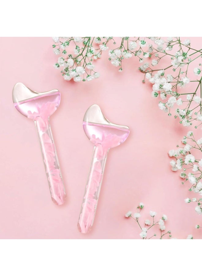 كرات الثلج لتبريد وتدليك الوجه – أداة جمال مبتكرة للعناية بالبشرة، تقلل الانتفاخ والهالات، تحفز إنتاج الكولاجين وتمنح نضارة فورية، تصميم هلال وردي فاخر - Image 3