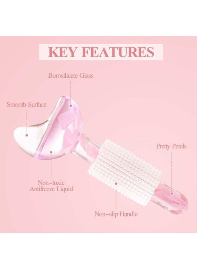 كرات الثلج لتبريد وتدليك الوجه – أداة جمال مبتكرة للعناية بالبشرة، تقلل الانتفاخ والهالات، تحفز إنتاج الكولاجين وتمنح نضارة فورية، تصميم هلال وردي فاخر - Image 5