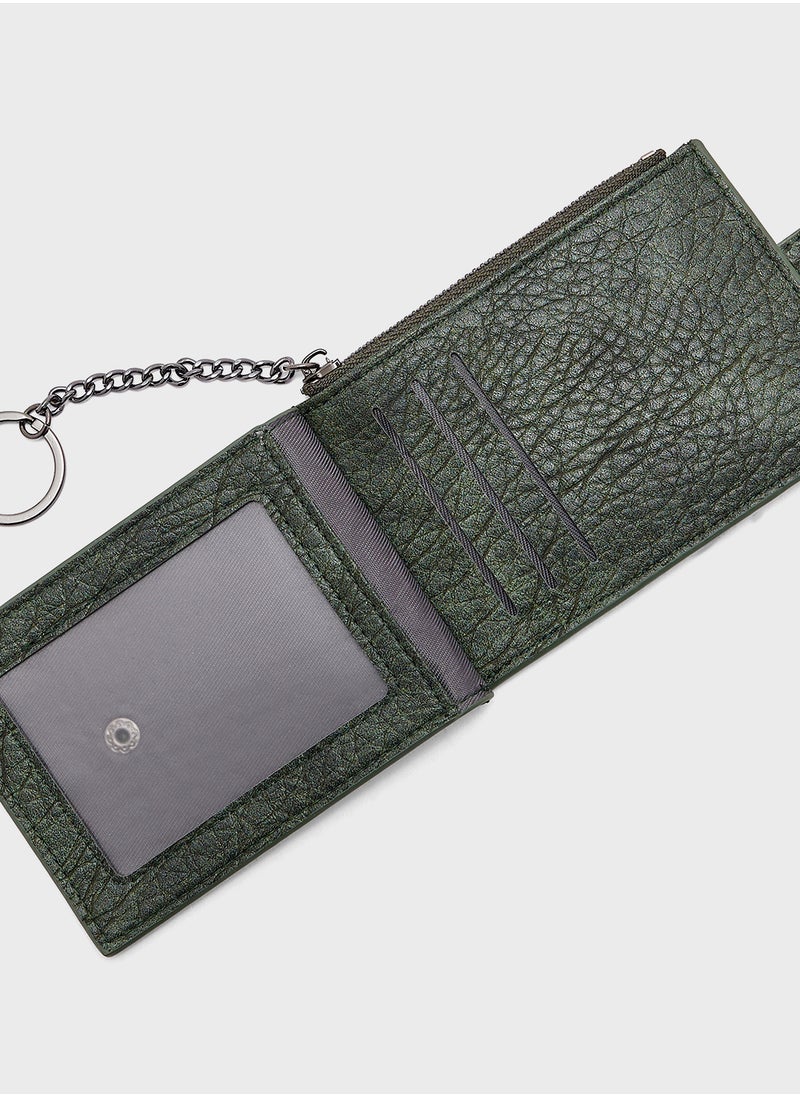 Robert Wood - Bi-Fold Wallet With Attached Key Chain - Image 1