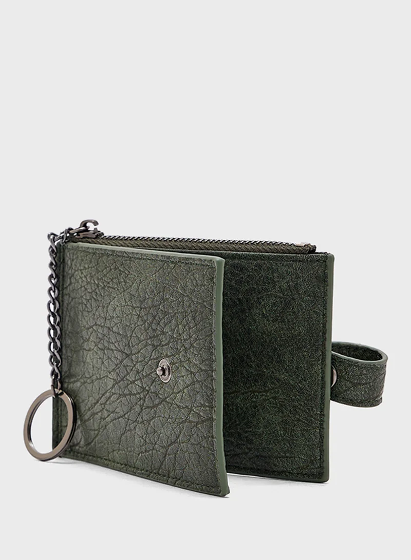 روبرت وود Bi-Fold Wallet With Attached Key Chain