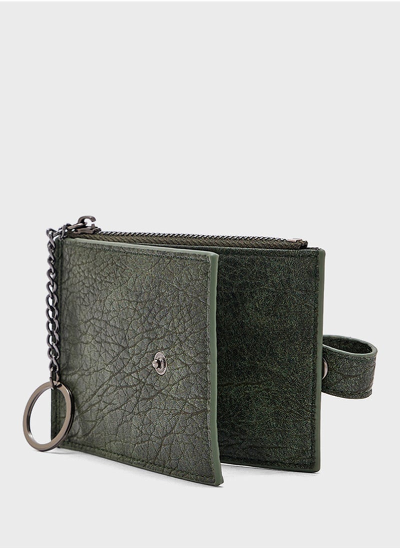 Robert Wood - Bi-Fold Wallet With Attached Key Chain - Image 1