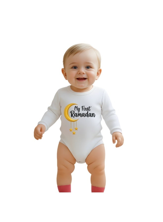 برينت شوب فور مي بدلة أطفال أولاد رمضان بأكمام طويلة | قماش قطني | ناعمة ومريحة | طقم ملابس للأطفال لأول رمضان - Image 1