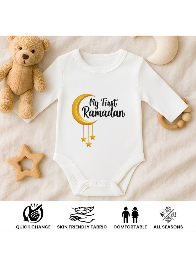 برينت شوب فور مي بدلة أطفال أولاد رمضان بأكمام طويلة | قماش قطني | ناعمة ومريحة | طقم ملابس للأطفال لأول رمضان - Image 5