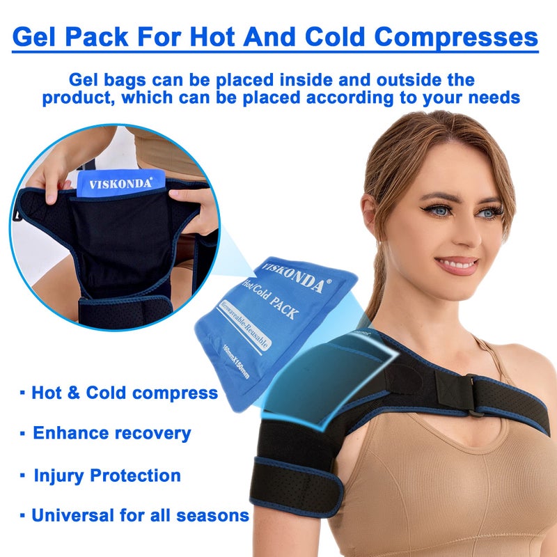 VISKONDA Shoulder Brace Sling Immobilizer and Compression Sleeve,Rotator Cuff Injury Supports for AC Joint Pain Relief,Arm Stability,Tear,Bursitis,Swelling,Tendonitis,for Men and Women (Small) - Image 5