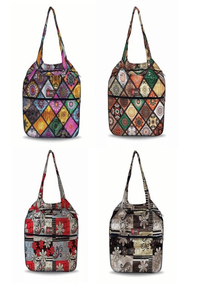Temoli Handbag or Travel Bag for carrying things or also used as a office bag or college bag,Trangle & Grey,4 Pcs - Image 1