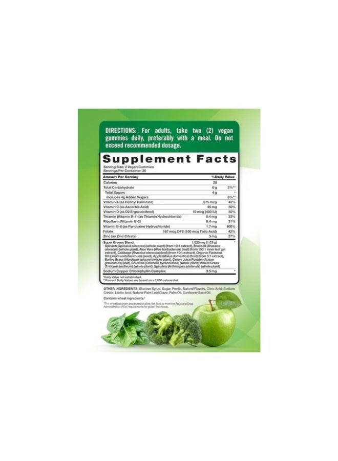 Nature's Truth Super Greens 10, 60 Gummies - Image 2