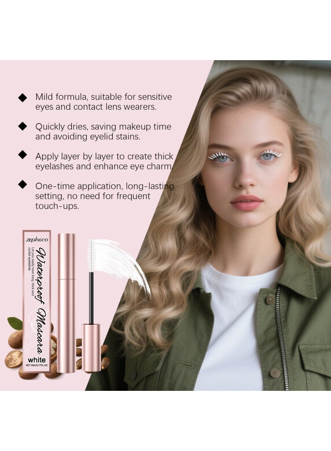 zephoco White Mascara – Natural Lengthening, Smudge-proof, Clump-free, And Portable For Effortless Root Care - Image 4