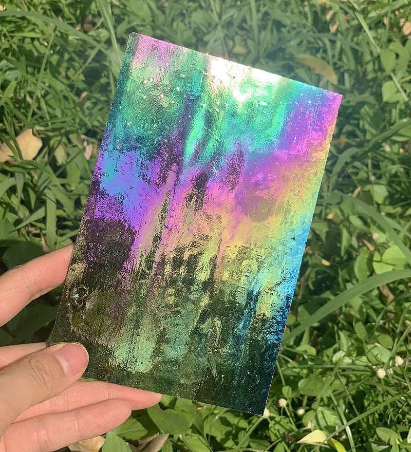 Lanyani 12 Sheets Iridescent Stained Glass Sheets for Mosaic Craft, 4x6 inch Bright Rainbow Cathedral Art Glass Packs, Opaque - Image 5