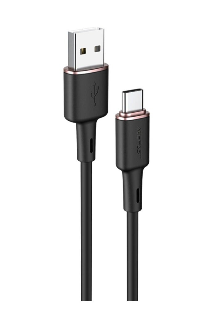 ACEFAST C2-04 USB-A To USB-C 3A  Zinc Alloy Silicone Charging Data Cable 1.2M - Black - Image 2