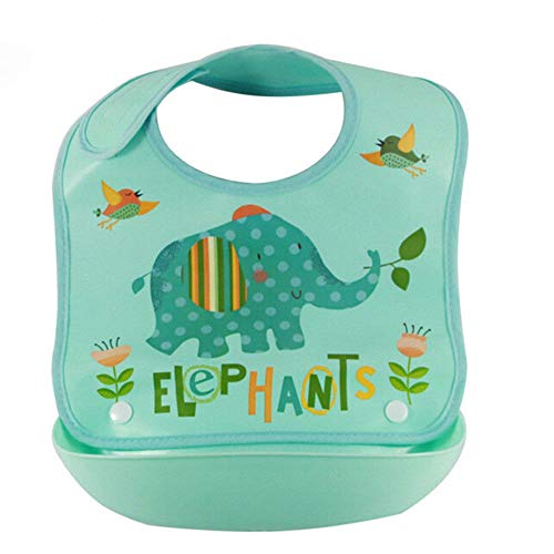 Syga Baby Bib 1 Piece Waterproof Silicone Roll up Washable Baby Feeding Eating Bib for 6 Months to 2 Years Unisex Baby (Multicolour) - Image 5