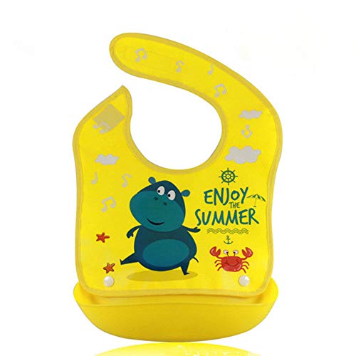 Syga Baby Bib 1 Piece Waterproof Silicone Roll up Washable Baby Feeding Eating Bib for 6 Months to 2 Years Unisex Baby (Multicolour) - Image 4