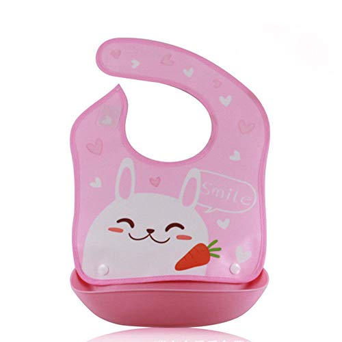 Syga Baby Bib 1 Piece Waterproof Silicone Roll up Washable Baby Feeding Eating Bib for 6 Months to 2 Years Unisex Baby (Multicolour) - Image 1
