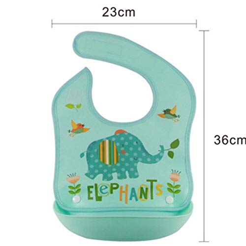 Syga Baby Bib 1 Piece Waterproof Silicone Roll up Washable Baby Feeding Eating Bib for 6 Months to 2 Years Unisex Baby (Multicolour) - Image 2