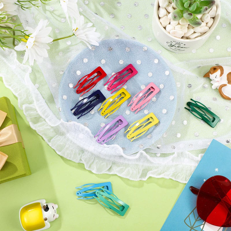 Geosar 40 Pieces Snap Hair Clips Grip Hair Metal Barrettes for Women Snap Double Clip Pins Accessories for Women Making Salon(Candy Color) - Image 4