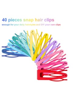 Geosar Geosar 40 Pieces Hair Clips, Metal Hair Barrettes for Women, Snap Clips Double Hair Clip Pins, Hair Accessories for Girls, Candy Color  - Image 2