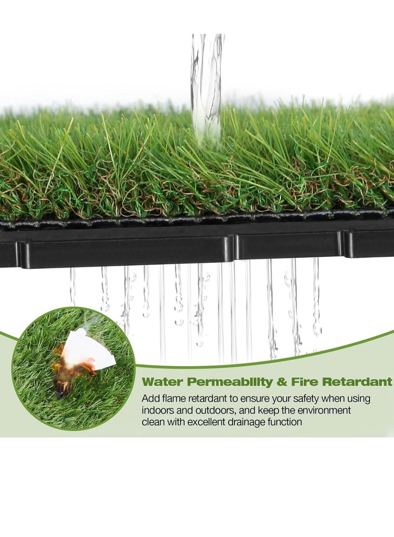 Interlocking Artificial Grass Tiles – 12"x12" Snap-Together Fake Grass, Pet & Kid-Safe, UV/Frost-Resistant, All-Weather Indoor/Outdoor Turf Mat for Patio, Balcony, Pool (No Tools Needed) - Image 5