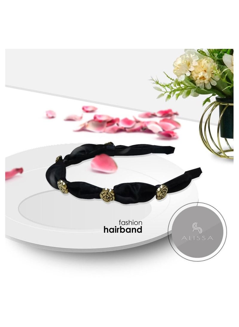 Alissa 1Pc Headband for Women's Hair Band for Ladies Hair Accessory Styling Hair Bands Black - Image 5