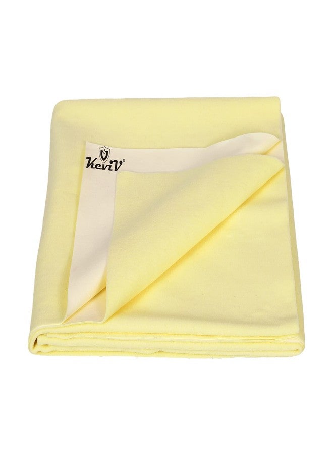 Keviv Baby Bed Protector/Reusable mat with Ultra absorbance/Crib Sheet/Dry Sheet for New Born Babies (Small (70cm x 50cm), Yellow) - Image 1