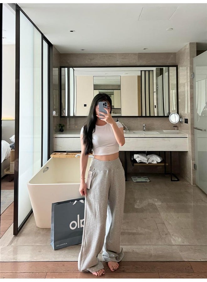 ألو يوغا سروال رياضي Alo بأكمام مصطنعة للخريف والشتاء، سميك ومباشر - Image 5