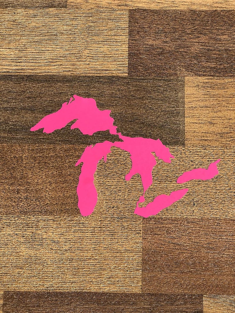 Nudge Printing Great Lakes Sticker Michigan Car Decal Premium Heavy-Duty Waterproof Vinyl for Bumpers, Windows, Laptops, Water Bottles or Coolers (Hot Pink, 4.75" Wide) - Image 2