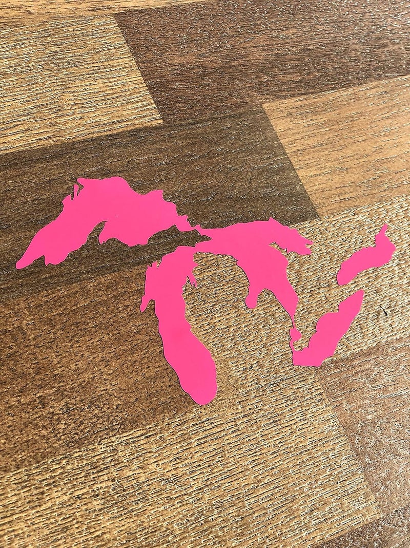Nudge Printing Great Lakes Sticker Michigan Car Decal Premium Heavy-Duty Waterproof Vinyl for Bumpers, Windows, Laptops, Water Bottles or Coolers (Hot Pink, 4.75" Wide) - Image 3