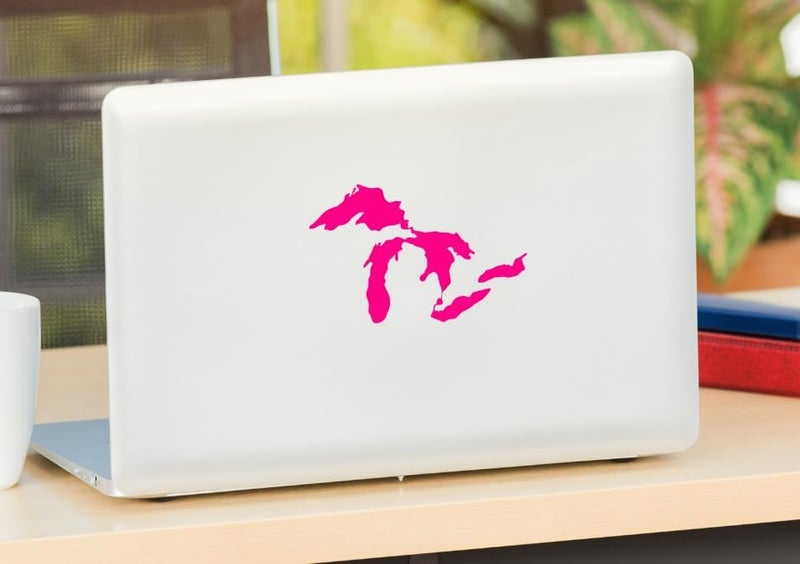 Nudge Printing Great Lakes Sticker Michigan Car Decal Premium Heavy-Duty Waterproof Vinyl for Bumpers, Windows, Laptops, Water Bottles or Coolers (Hot Pink, 4.75" Wide) - Image 4