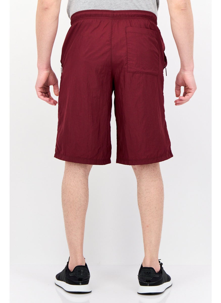 adidas Originals Men Sportswear Fit Training Metro Long Shorts, Maroon  - Image 3
