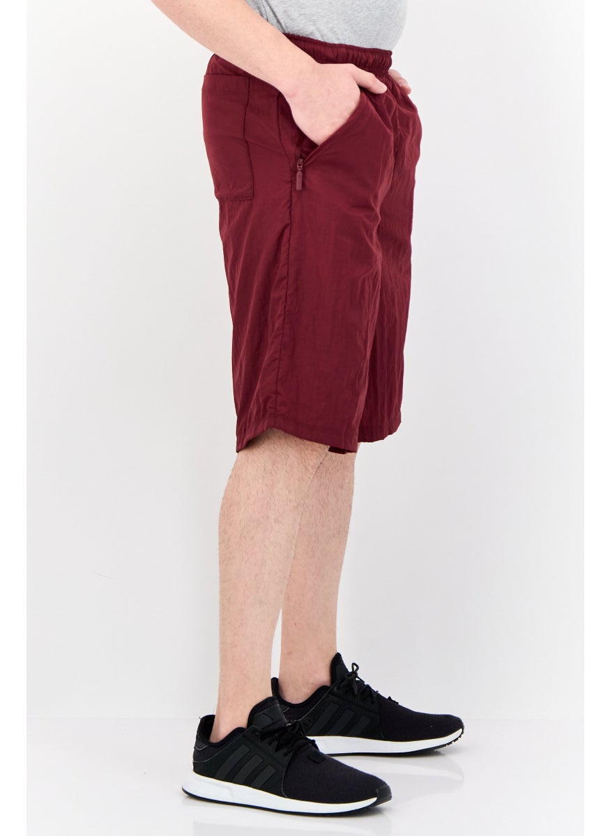 adidas Originals Men Sportswear Fit Training Metro Long Shorts, Maroon  - Image 2