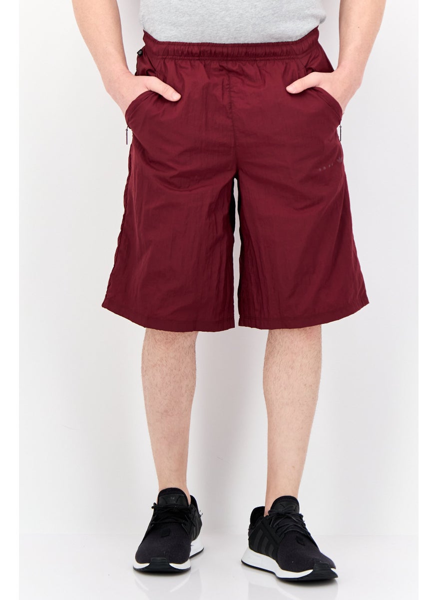 adidas Originals Men Sportswear Fit Training Metro Long Shorts, Maroon  - Image 1