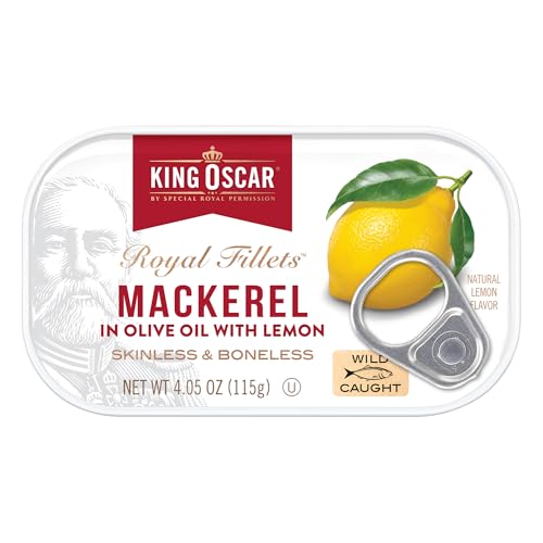 King Oscar Mackerel in Olive Oil with Lemon 405 Ounce Cans Pack of 12 Skinless  Boneless Wild Caught Canned Mackerel Packaging May Vary - Image 5
