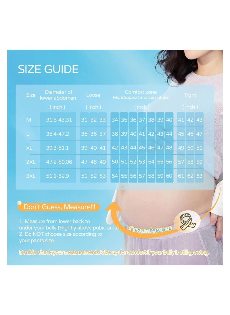 Meiyilan Belly Support Belt Pregnancy Support Belt Back, Belly Band, Breathable Belly Support Brace for Abdomen, Pelvis, Waist Back Pain, Adjustable 3-in-1 Maternity Belt for All Stages of Pregnancy  - Image 4