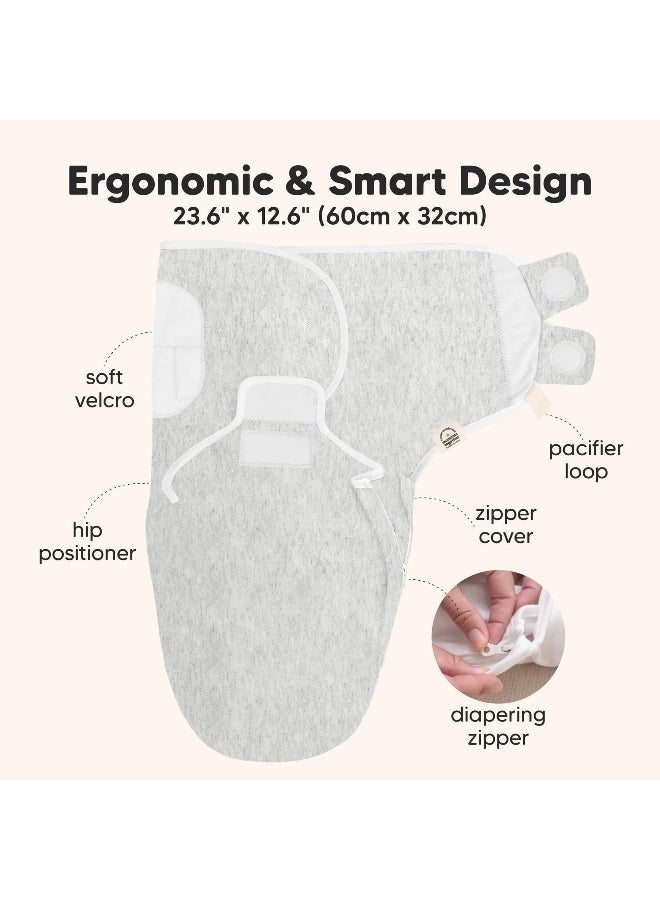 KeaBabies Soothe Zippy Swaddle Wrap 3 Pack, Easy Zip Swaddle, Angelic - Image 3