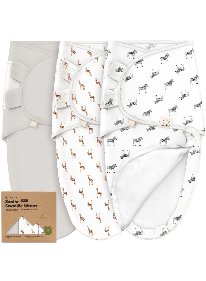 KeaBabies Soothe Zippy Swaddle Wrap 3 Pack, Easy Zip Swaddle, Angelic - Image 1