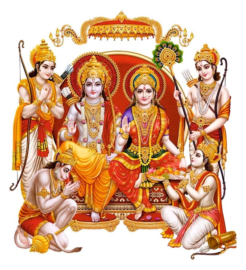 Akki Wold Lord Shree Ram Darbar Wall Sticker for Pooja Room, Living Room, Kids Room, Office (Size - 45CM X 41CM) - Image 1