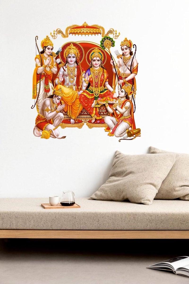 Akki Wold Lord Shree Ram Darbar Wall Sticker for Pooja Room, Living Room, Kids Room, Office (Size - 45CM X 41CM) - Image 3